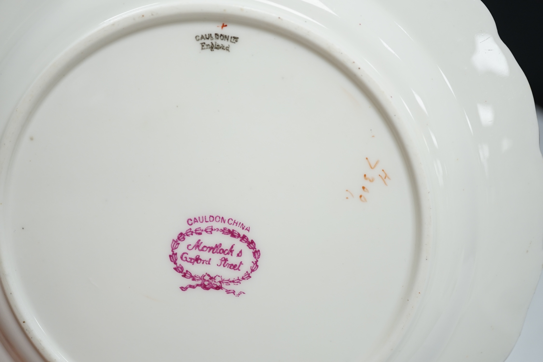 A Cauldon china floral-painted part dinner service. Condition - fair